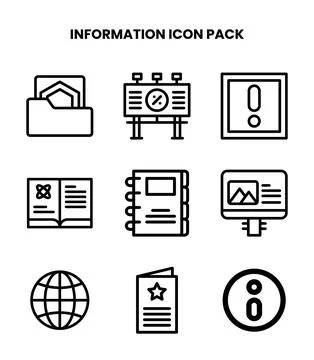 Information Line Bundle Icons Pack Stock Illustration