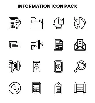Information Line Design Icons Pack Stock Illustration