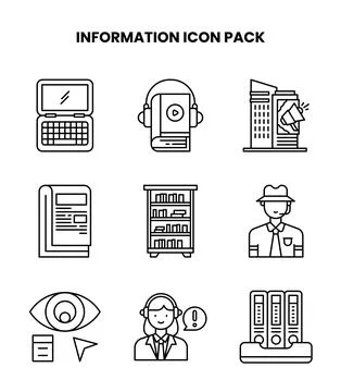 Information Line Graphics Icons Pack Stock Illustration