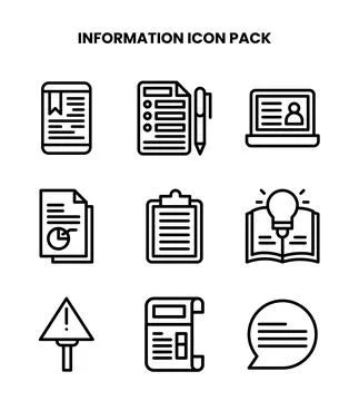 Information Line Graphics Icons Pack Stock Illustration