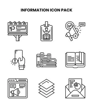 Information Line Graphics Icons Pack 스톡 일러스트
