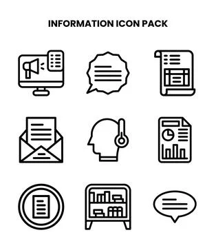 Information Line Scalable Icons Pack Stock Illustration