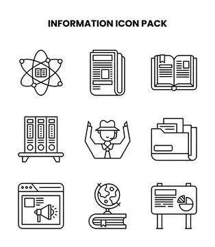 Information Line UI Icons Pack Illustrazione stock