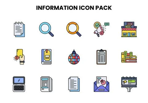 Information Lineal Color Scalable Icons Pack イラスト素材