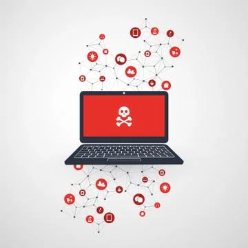 Information Loss, Vulnerability, IT Security, Threat Protection Concept Stock Illustration