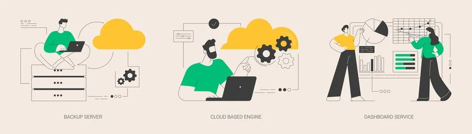 Information management abstract concept vector illustrations. Stock Illustration