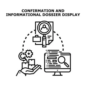 Information management and data analysis dossier system Stock Illustration
