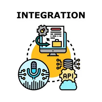 Information management and data integration concept Stock Illustration