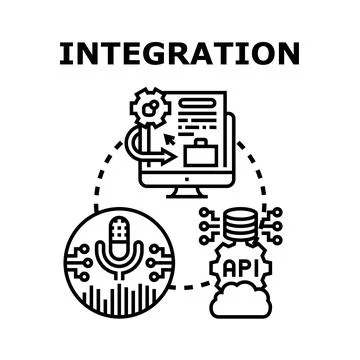 Information management and data integration concept Stock Illustration