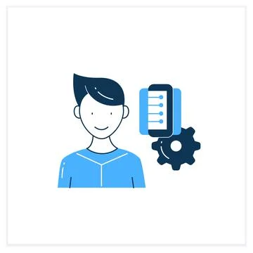 Information management flat icon Illustrazione stock