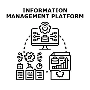 Information management platform for data organization and analytics Stock Illustration