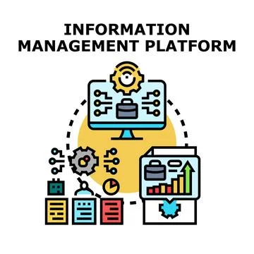 Information management platform for data organization and analytics Stock Illustration