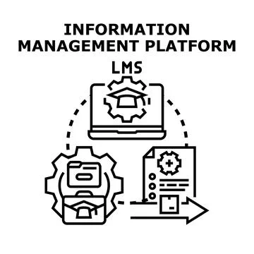 Information management platform learning system concept 스톡 일러스트