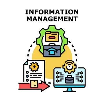 Information management process creating digital data flow Stockillustratie