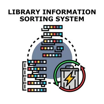 Information management system sorting and processing data Stockillustratie