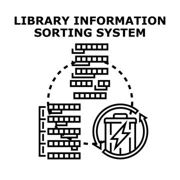 Information management system sorting and processing data 스톡 일러스트