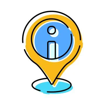 Information map pin providing navigation assistance and help Stock Illustration