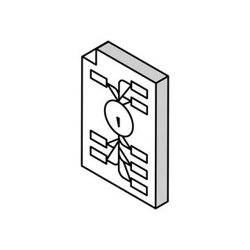 Information mapping technical writer isometric icon vector illustration Stock Illustration