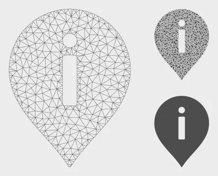 Information Marker Vector Mesh 2D Model and Triangle Mosaic Icon Illustrazione stock