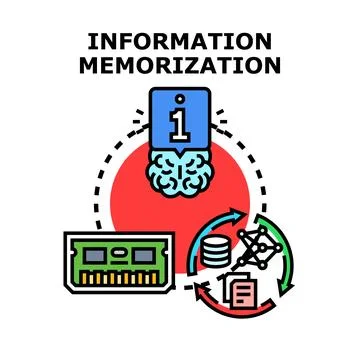 Information memorization process and data storage concept Stock Illustration