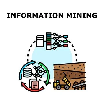 Information mining concept analyzing data for insights Stockillustratie
