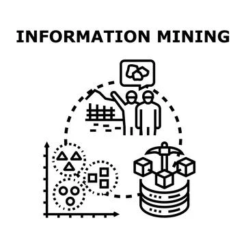 Information mining data analyzing and processing concept Illustrazione stock