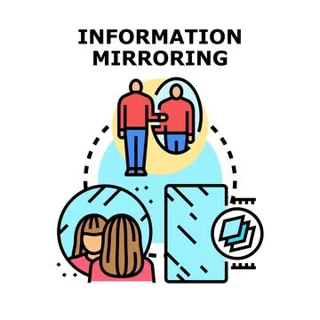 Information mirroring concept reflecting data and persona Stock Illustration
