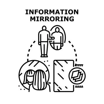 Information mirroring concept reflecting data and persona Stock Illustration