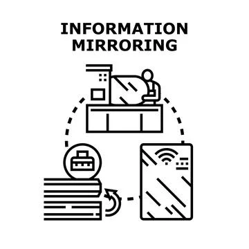 Information mirroring creating data backup recovery system Stock Illustration