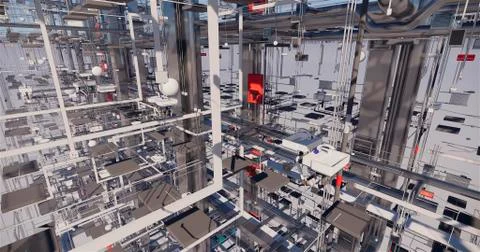 Information model of the internal engineering networks of the building Ilustración de archivo