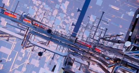 Information model of the internal engineering networks of the building Ilustración de archivo