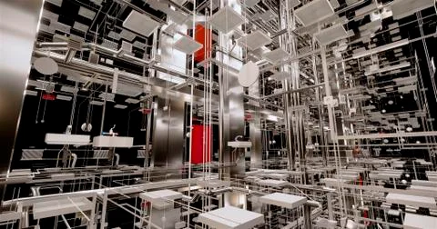 Information model of the internal engineering networks of the building Ilustración de archivo