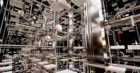 Information model of the internal engineering networks of the building Stock Illustration