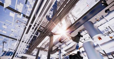 Information model of the internal engineering networks of the building Ilustración de archivo