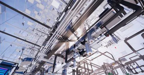 Information model of the internal engineering networks of the building Ilustración de archivo