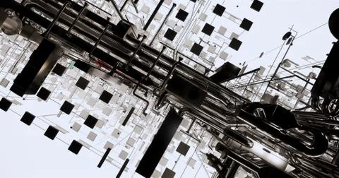 Information model of the internal engineering networks of the building Ilustración de archivo