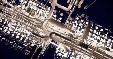 Information model of the internal engineering networks of the building Ilustración de archivo