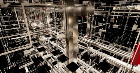 Information model of the internal engineering networks of the building Ilustración de archivo