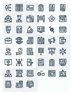 Information Modern Vector Collection with 45 Bold Line 64x64 Grid Fitted Icon Stock Illustration