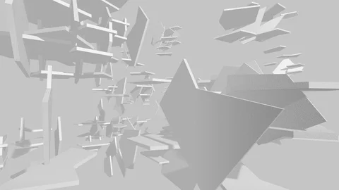 Information network texture, polyhedron in the fog. Slow motion. Stock Footage 121581986