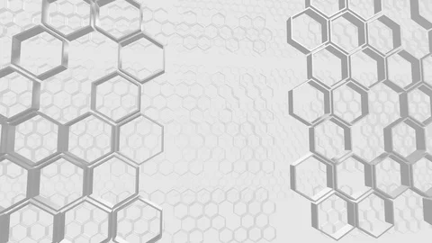 Information network texture, polyhedron in the fog. Slow motion honeycombs. Video stock 121594721