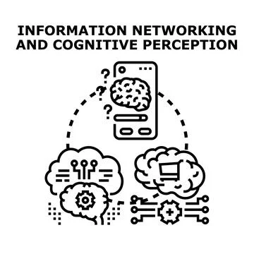 Information networking and cognitive perception process analyzing data 스톡 일러스트