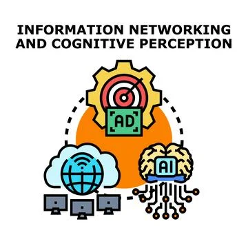Information networking and cognitive perception vector concept Stock Illustration