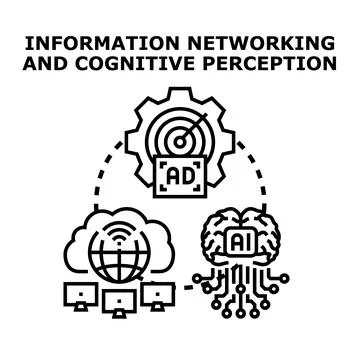 Information networking and cognitive perception vector concept Stock Illustration
