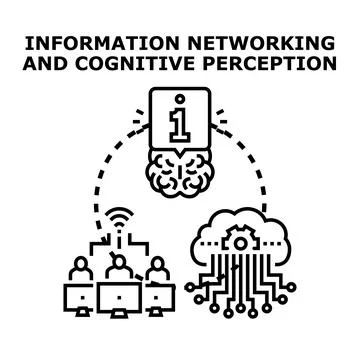 Information networking and cognitive perception linking intelligent systems Stock Illustration