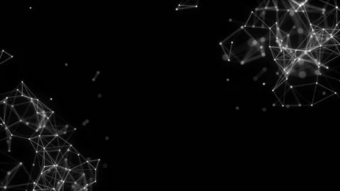 Information networks in the corners of the screen.Network of Light Particles Stock Footage 99033144