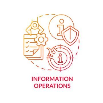 Information operations red gradient concept icon Stock Illustration