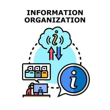 Information organization concept creating digital knowledge database Stock Illustration