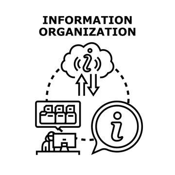Information organization concept creating digital knowledge database Stock Illustration