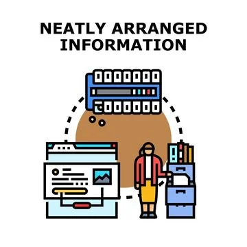 Information organization management and data archiving system Stockillustratie